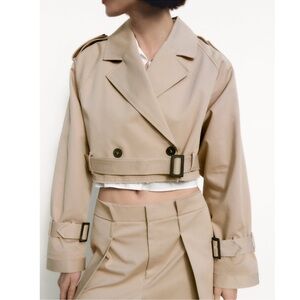 Zara OVERSIZED CROP TOPCOAT